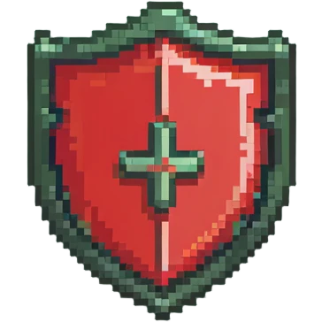Red shield with </> code symbols, coding badge emoji