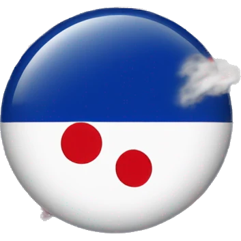 Japanese flag with pew pew and a blue background emoji