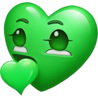 Emoji blowing a green heart  emoji