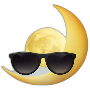 Crescent-moon wearing sunglasses  emoji