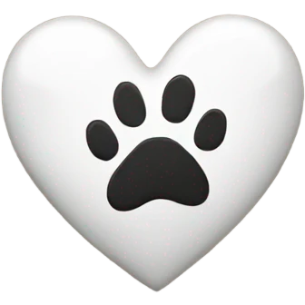 White heart with dog's paw emoji