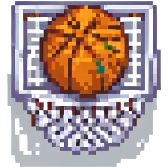 баскетбольный мяч в сетке, no background emoji