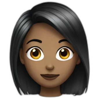 girl hair black space emoji