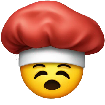 kiss emoji with hand and chef’s hat emoji