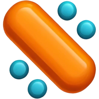 Round orange 30mg adderall with line down center emoji