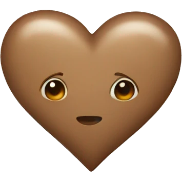 Beige brown cute heart emoji