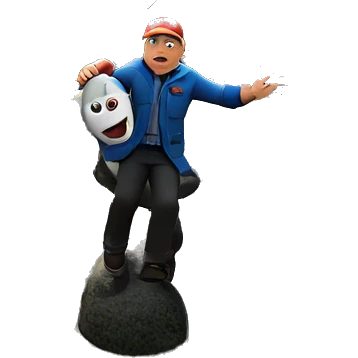 boy in nature with hat emoji