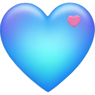 Blue heart with rainbow clouds around it emoji