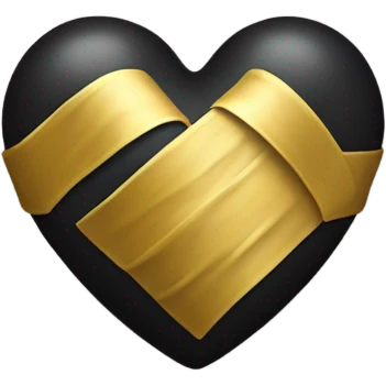black heart with golden bandage emoji