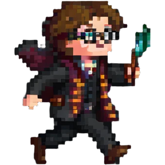 Harry Potter running through Hogwarts emoji