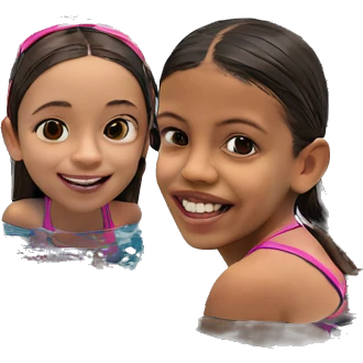 smiling girl by the pool emoji