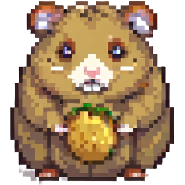 hamster with your face, body is a potato, pixel art style, cute emoji
