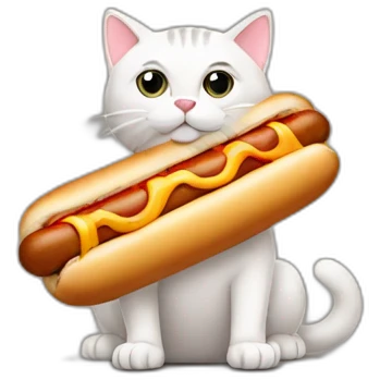 cat with hotdog emoji