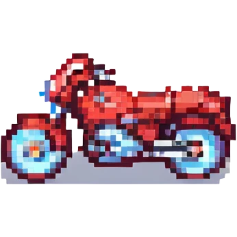 tiny red motorcycle pixel art, ultra simplified, web app favicon emoji
