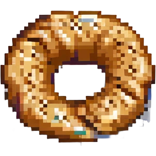 a simit, Turkish sesame bagel, pixel art style emoji