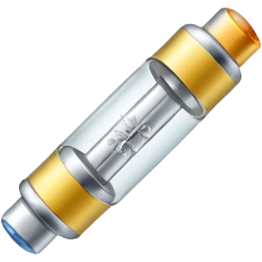 tiny glass fuse with metal caps. emoji