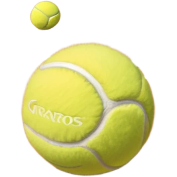 A tennis court at the Roland Garros tournament, with the iconic clay surface and a tennis ball bouncing near the net. The scene evokes the energy and excitement of the grand event, with vibrant crowds in the stands and a competitive atmosphere. emoji