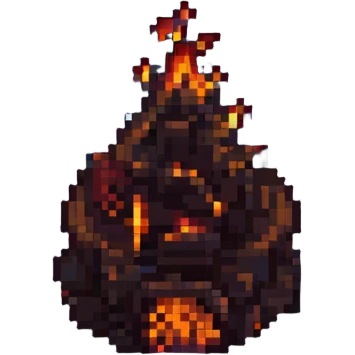 minecraft campfire pixel art night setting emoji