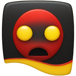 A wavy black and red rectangle with a medium sized yellow circle in the middle emoji