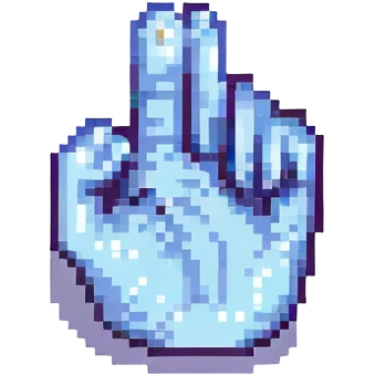 hand pointing, pixel art style emoji