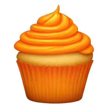 Happy orange cupcake sticker