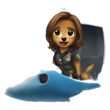 Skye from puppy patrol in a helicopter. sticker