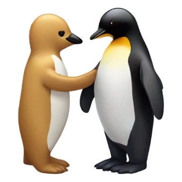 teddybear holding hands with a penguin 💜 sticker