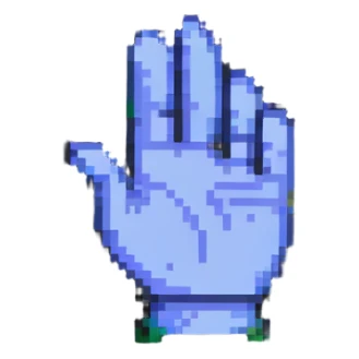 hand waving pixel art sticker