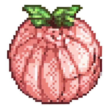 pixel art guava fruit, small size, clear shape, no background sticker