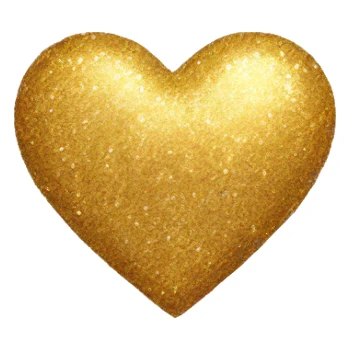 golden heart with glitter sticker