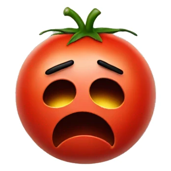 Sad face hit by a tomato sticker
