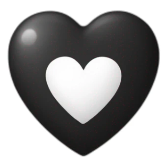 Coeur noir et blanc  sticker