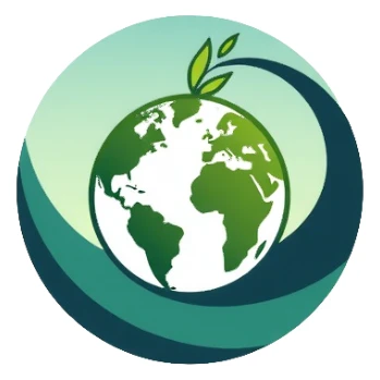 Clean minimalistic logo on 3:2 ratio canvas with circular motif. Inside circle: barcode transitioning into globe. Soft gradients of green and blue suggesting sustainability and trust. Sleek, professional, contemporary style focused on simplicity. sticker