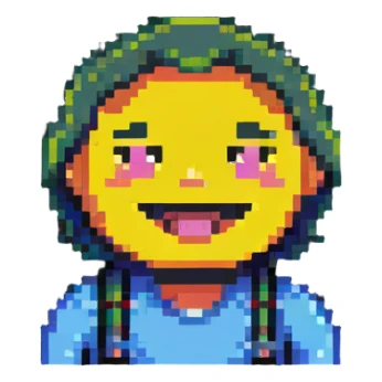 pixel art man with a happy expression sticker