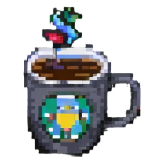 coffee cup pixel art sticker