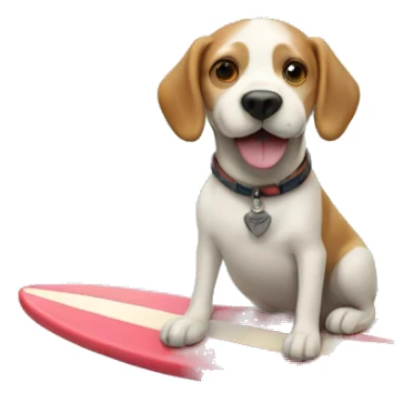 Dog on surfboard sticker