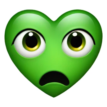 Green heart eyes sticker