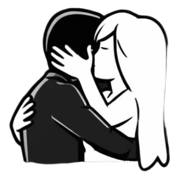 couple hugging romantically sticker