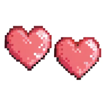 two hearts pixel art sticker