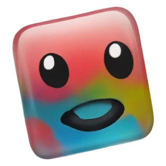 a square glass piece with painting on it sticker