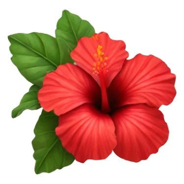 Red hibiscus flower sticker