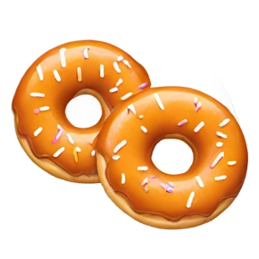 orange glazed donut white sprinkled sticker