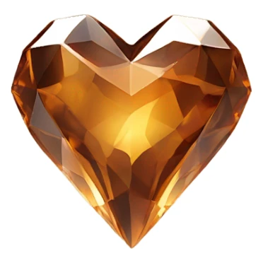 Brown crystal heart sticker