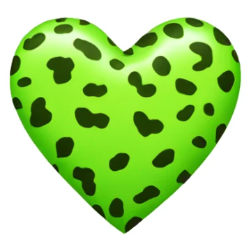 lime green cheetah print heart sticker