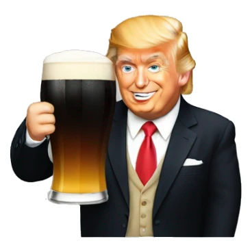 Donald Trump drinking Guinness  sticker