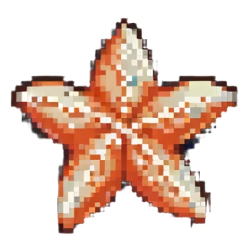 pixel art starfish in bright colors sticker