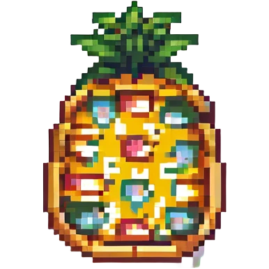 pizza with pineapple, pixel art style emoji