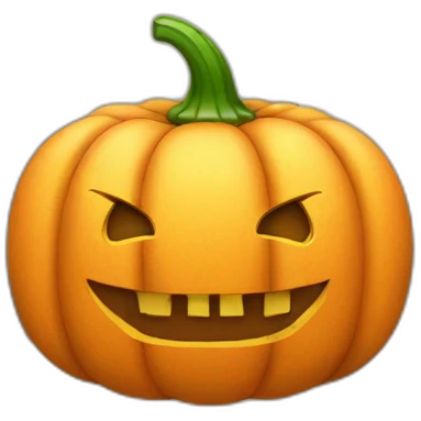 Mobile phone with pumpkin emoji