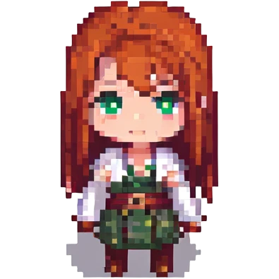 Hange Zoe from Attack on Titan, pixel art, chibi style emoji
