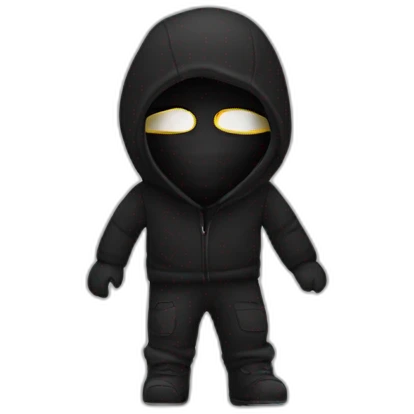A person wearing a black mask and black clothes emoji